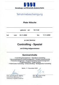 Zertifikat Controlling